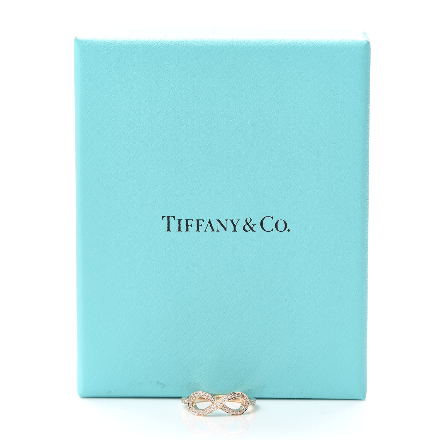 Tiffany 18K Rose Gold Diamond Infinity Ring 52 6 7 of 7