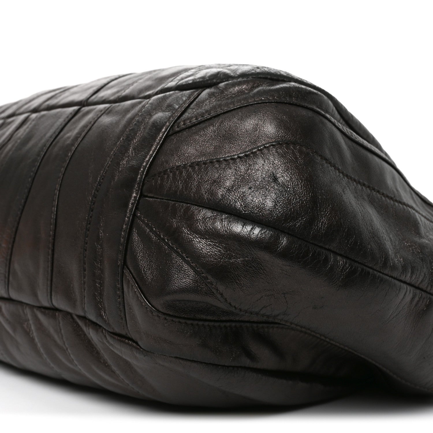 Prada Nappa Pleated Hobo Grafite Mordore 9 of 10