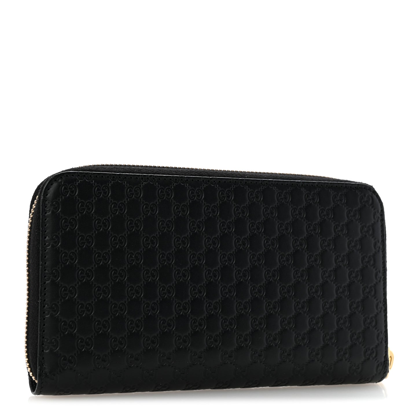 Microguccissima Zip Around Wallet Black