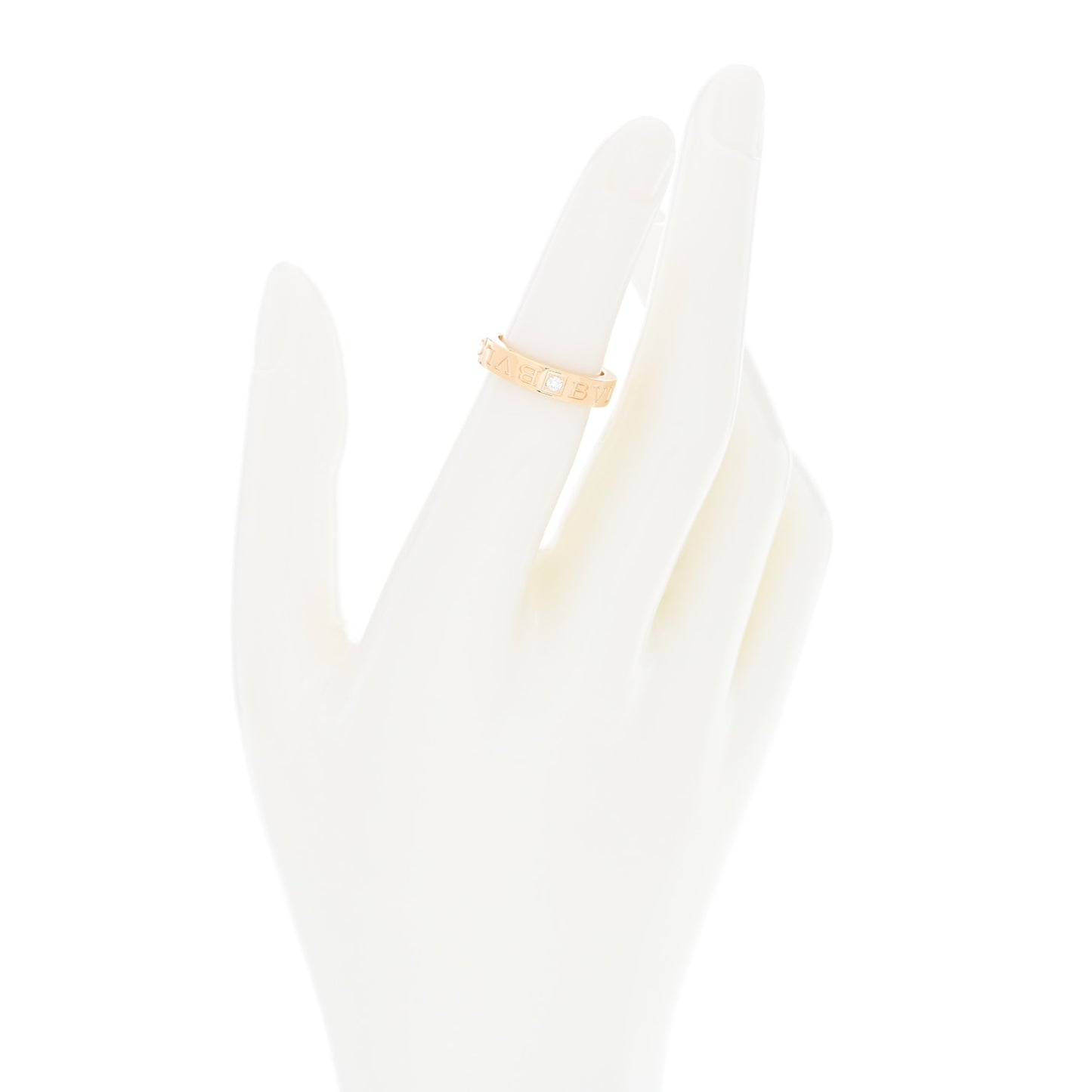 18K Yellow Gold Diamond B.Zero1 Essential Band Ring 48 4.5