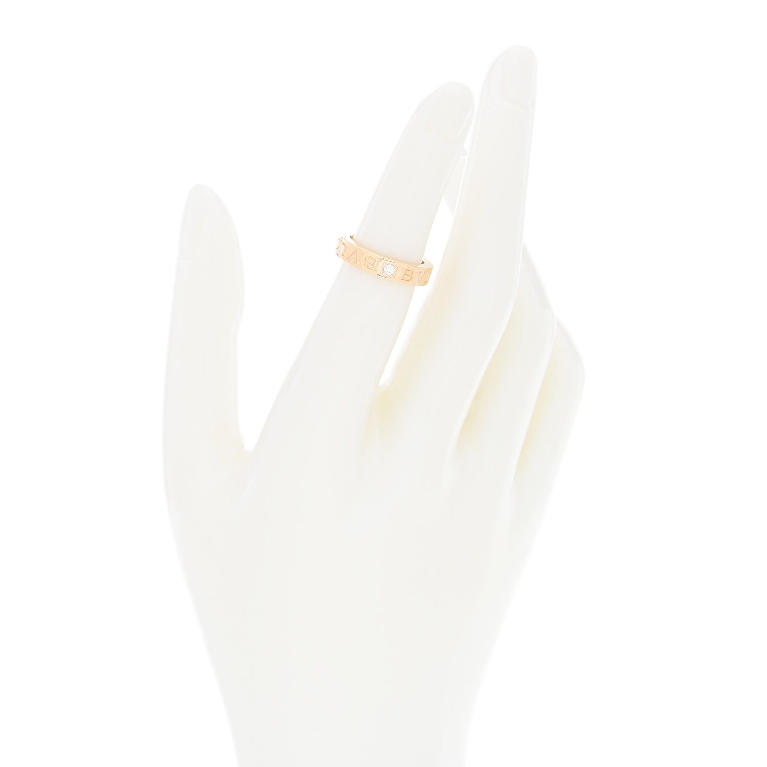 Bulgari 18K Yellow Gold Diamond B.Zero1 Essential Band Ring 48 4.5 2 of 4