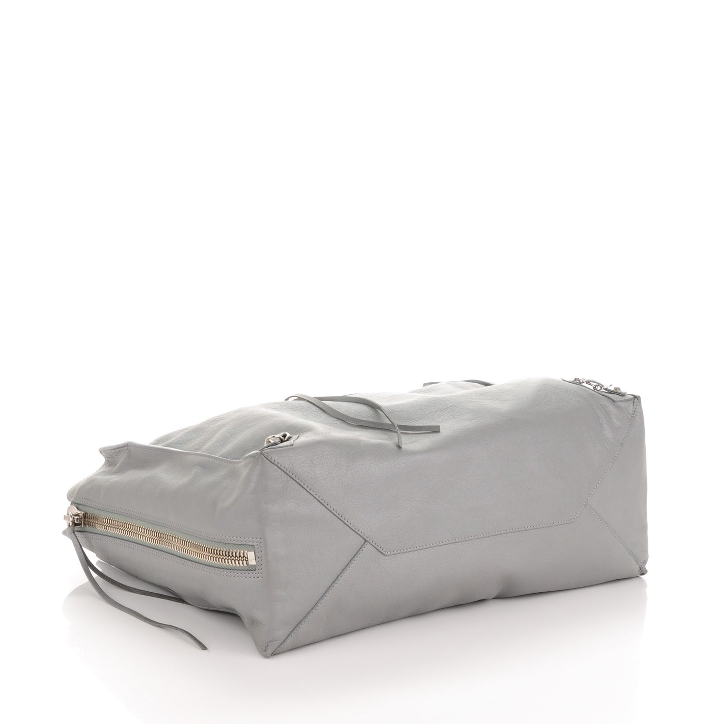 Veau Papier A4 Zip Around Tote Gris Metal