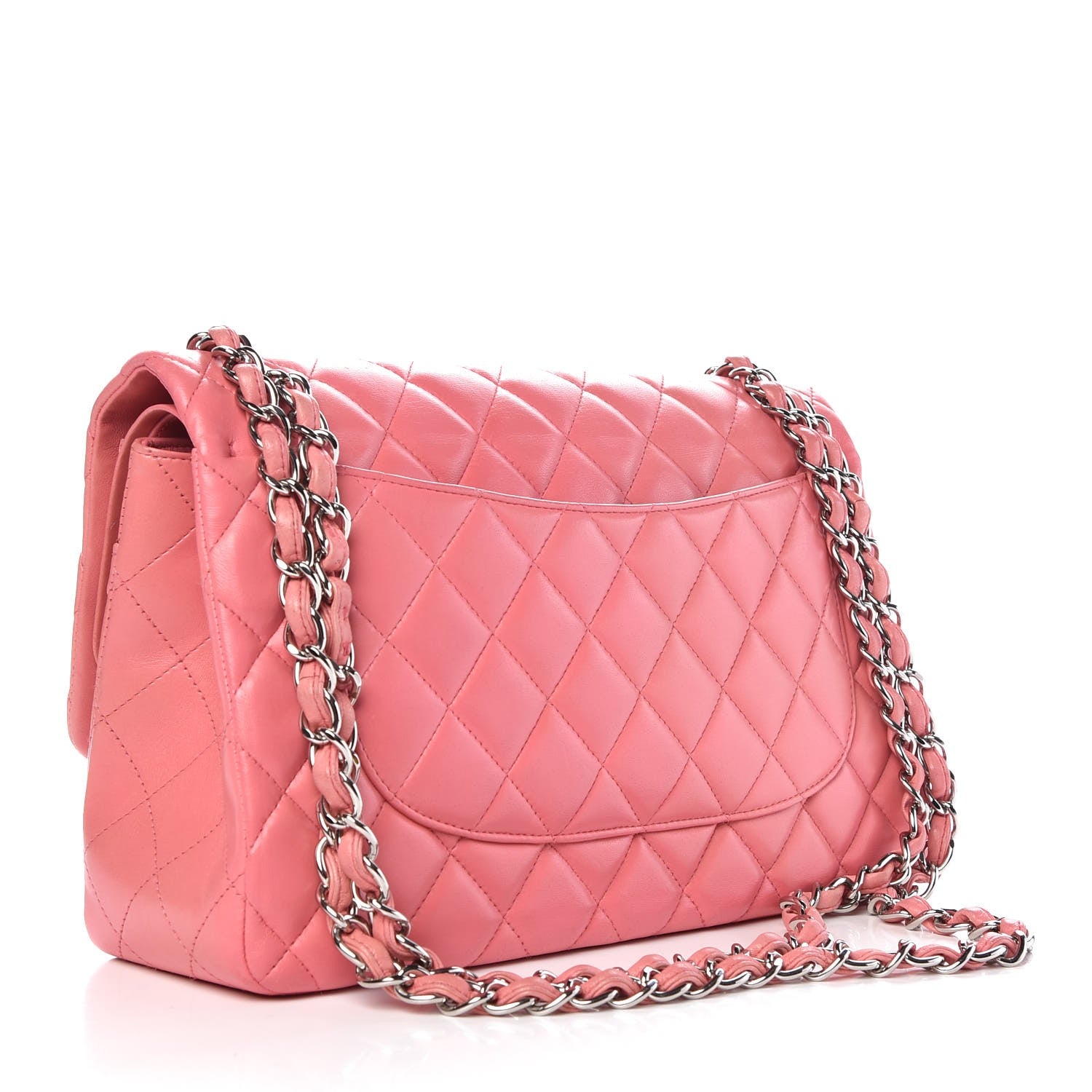 Chanel Lambskin Quilted Jumbo Double Flap Pink 3 of 10