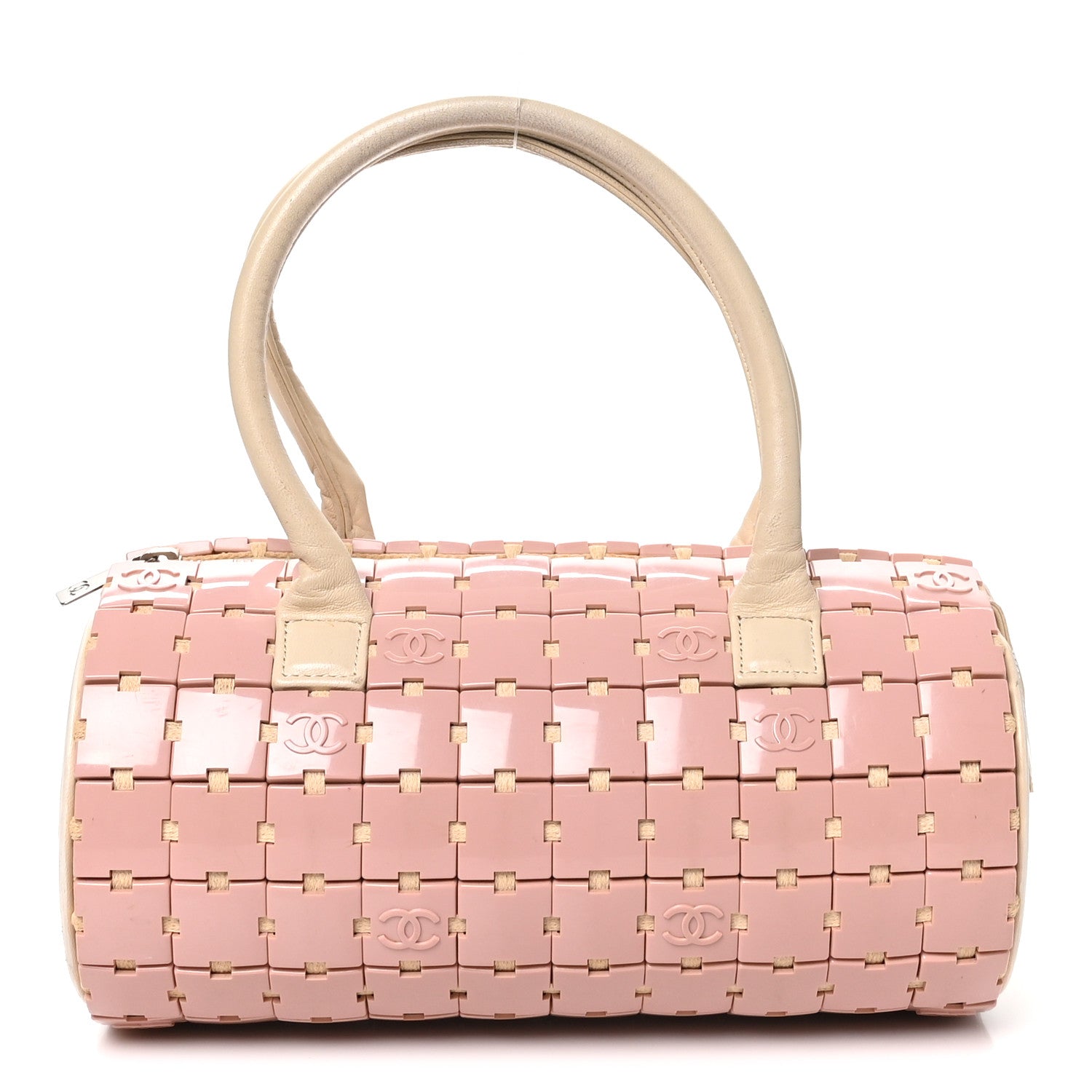 Chanel Lambskin Resin Tile Bowler Pink 1 of 11