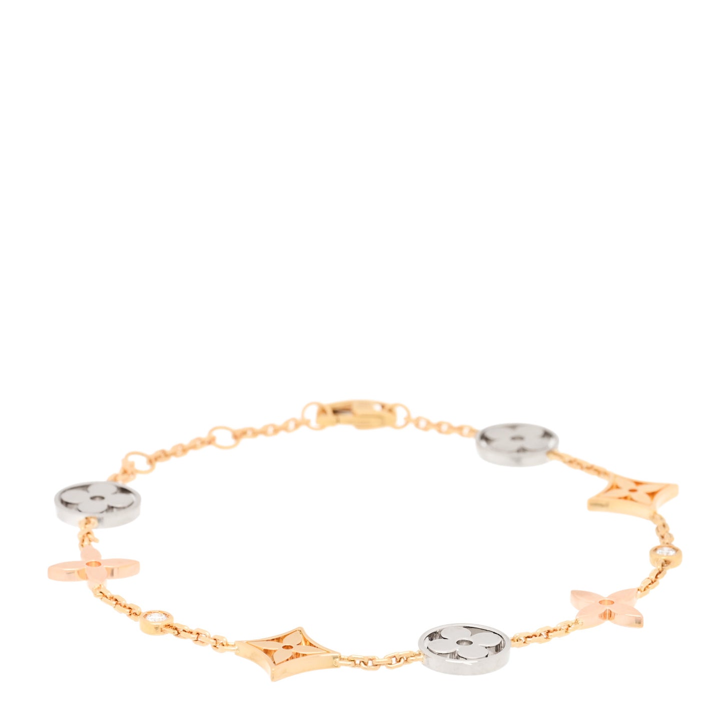 18K Yellow White Pink Gold Diamond Idylle Blossom Bracelet