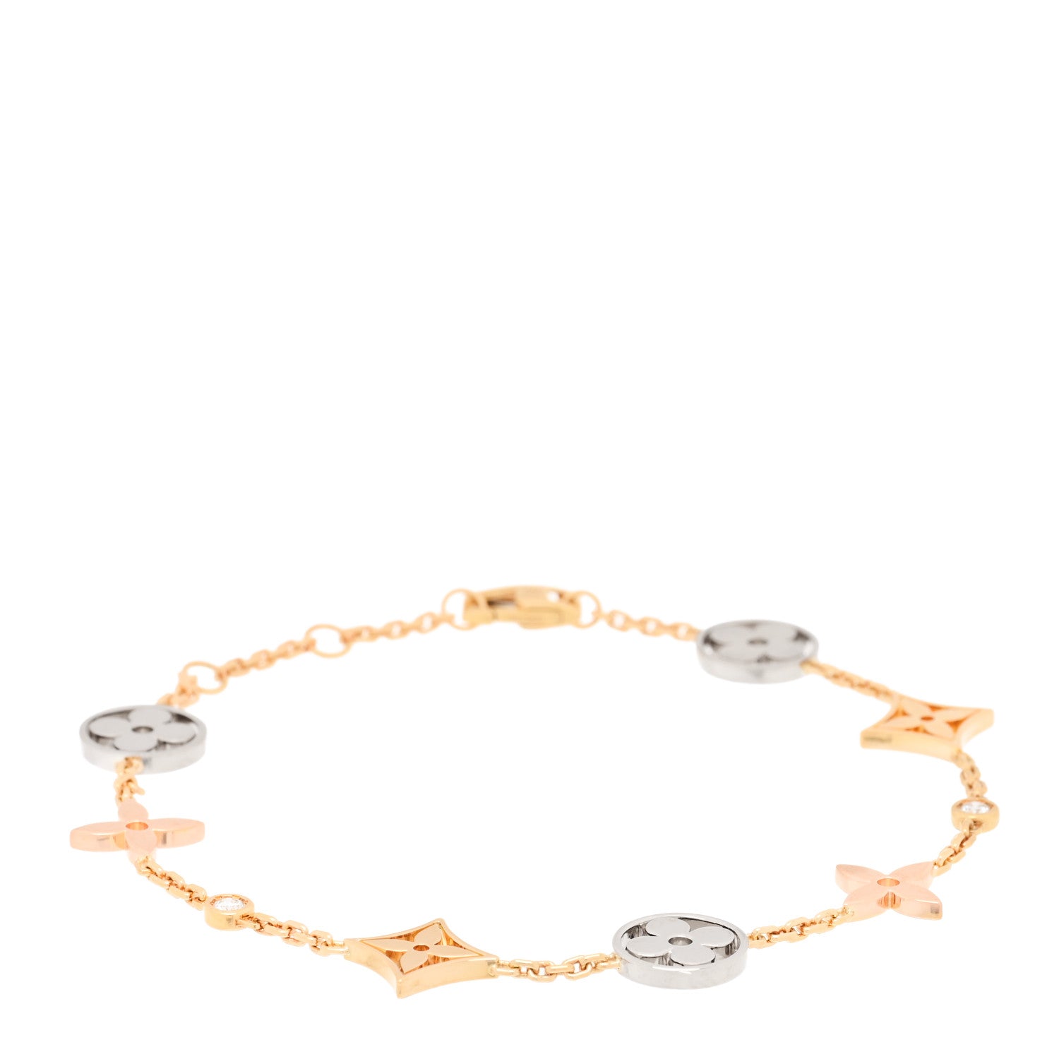 Louis Vuitton 18K Yellow White Pink Gold Diamond Idylle Blossom Bracelet 1 of 3