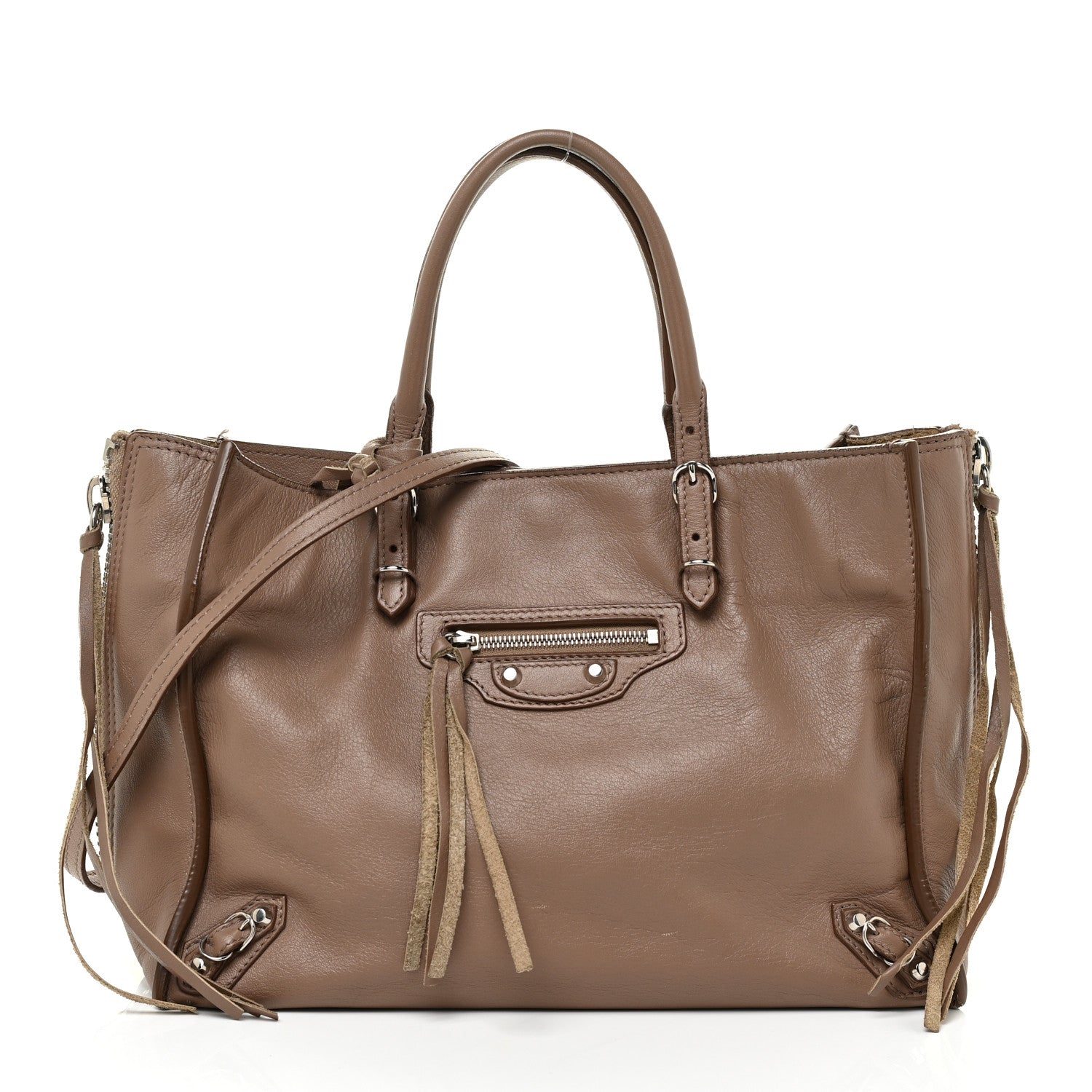 Balenciaga Veau Papier A6 Zip Around Tote Castagna 3 of 24