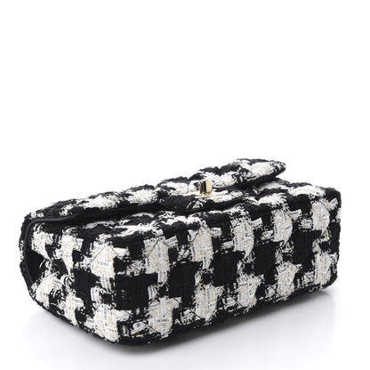 Chanel Tweed Quilted Mini Rectangular Flap Black Ecru White 4 of 10