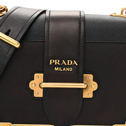 Prada City Calf Saffiano Cahier Bag Black 7 of 9