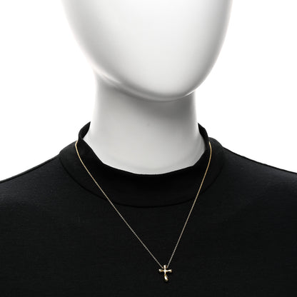 Tiffany 18K Yellow Gold 12mm Elsa Peretti Cross Pendant Necklace 2 of 4