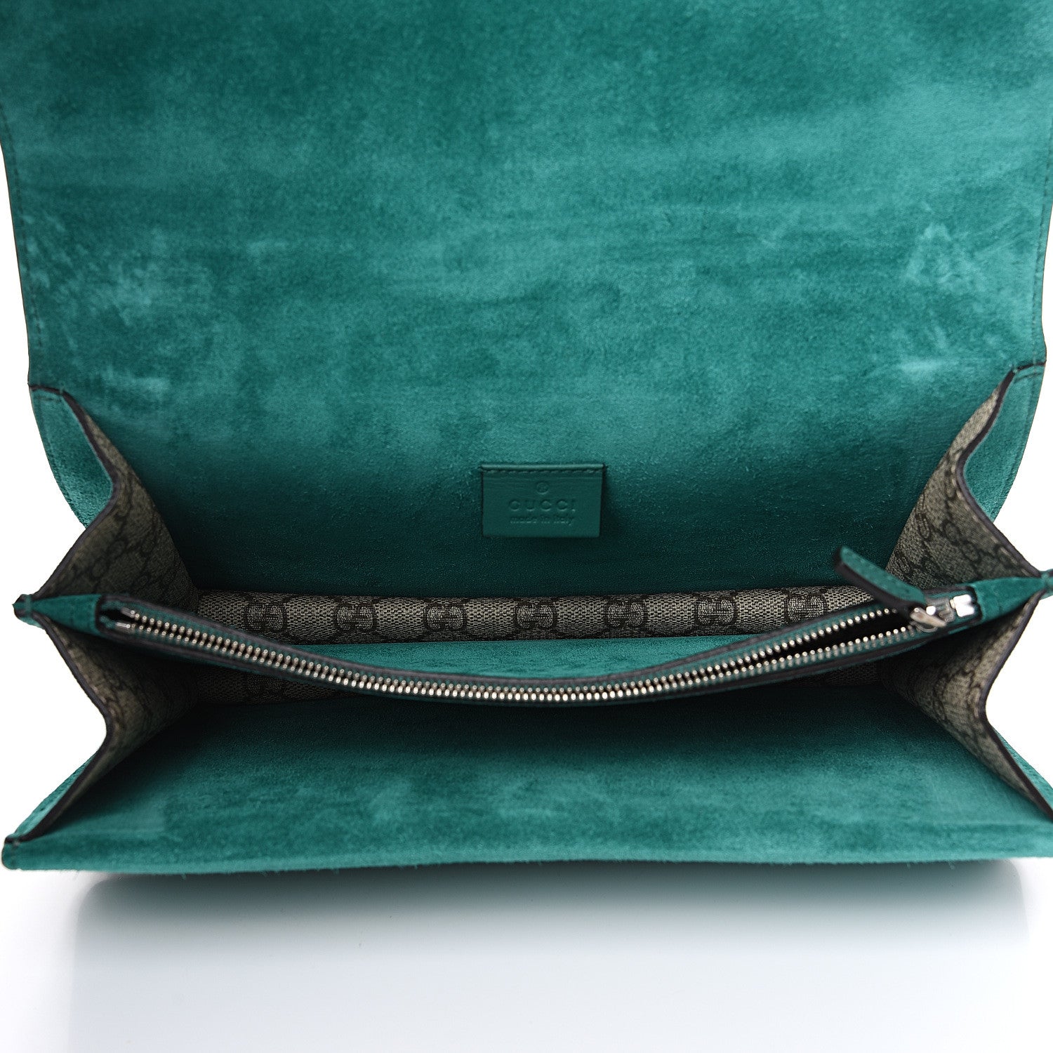 Gucci GG Supreme Monogram Willow Hill Embroidered Small Dionysus Shoulder Bag Emerald 4 of 12