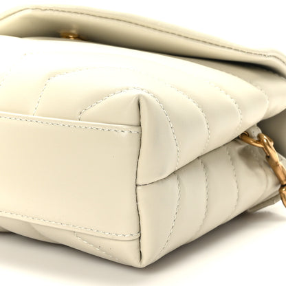 Saint Laurent Calfskin Y Quilted Monogram Toy Loulou Crossbody Bag Blanc Vintage 9 of 10