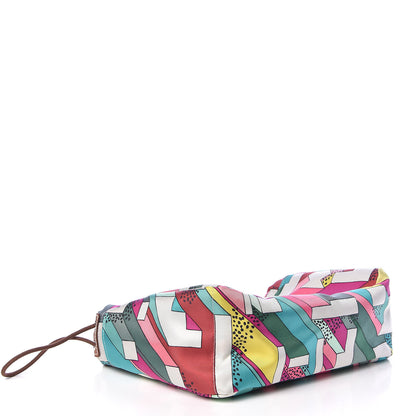 Hermes Silk On A Summer Day Fourbi 25 MM Pouch Tosca Bleu Paon 4 of 8