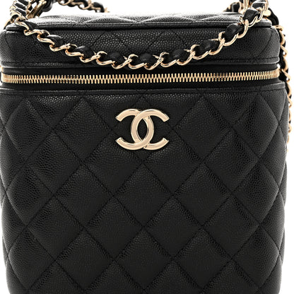 Chanel Caviar Quilted Small Top Handle Vanity Case With Chain Black 8 of 11