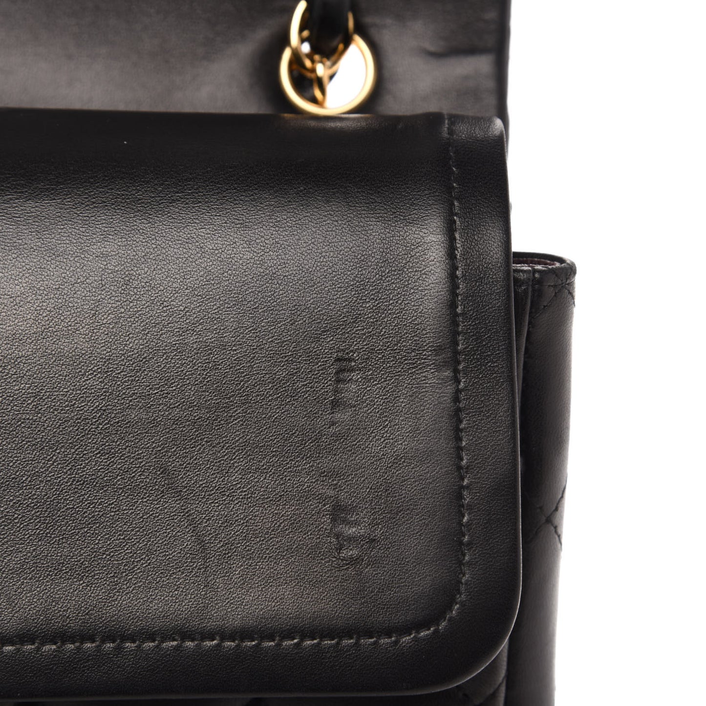 Lambskin Quilted Maxi Double Flap Black