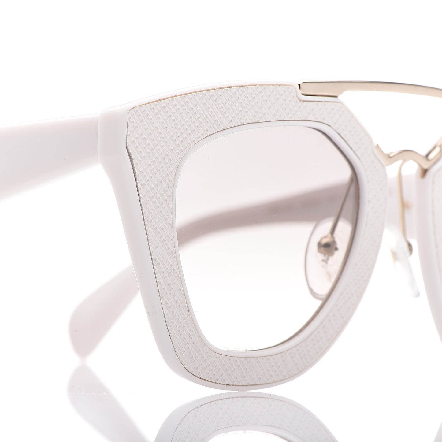 Saffiano Cinema Sunglasses SPR14S White