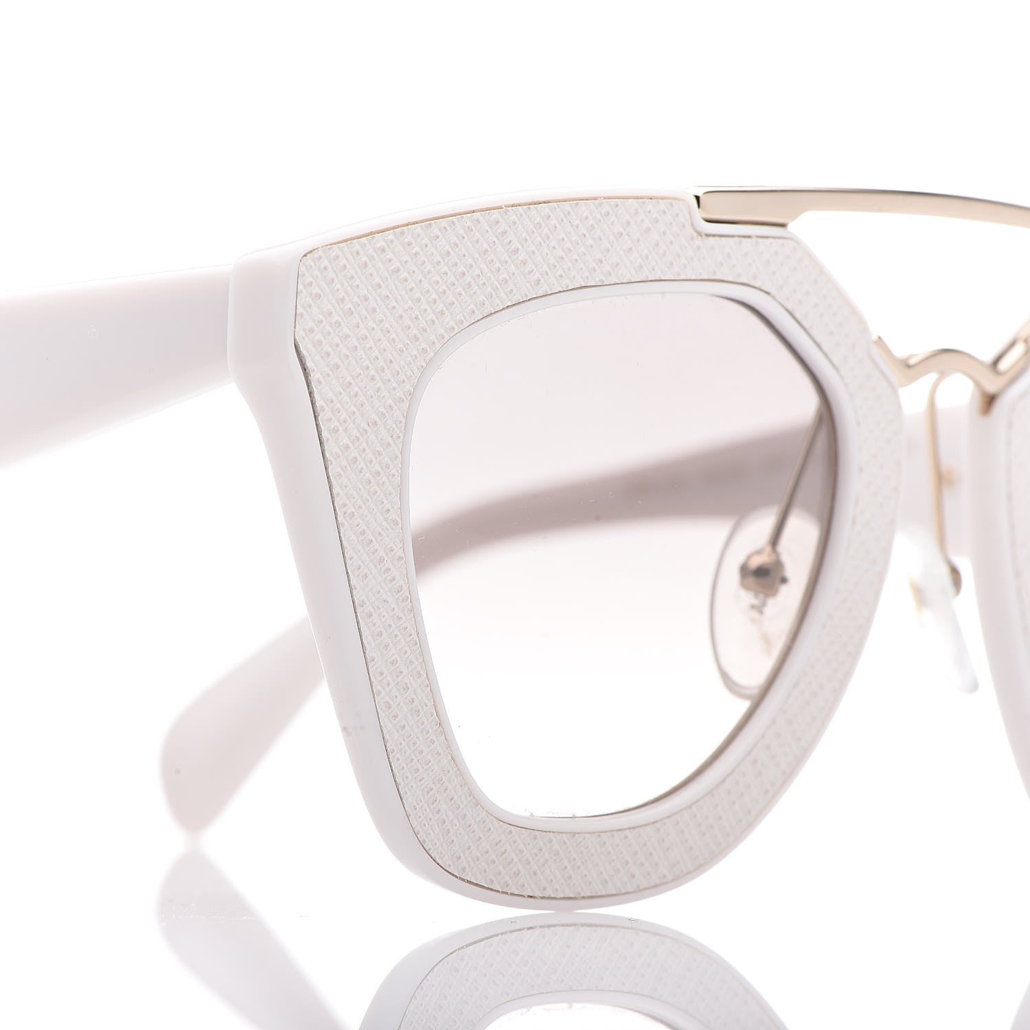 Prada Saffiano Cinema Sunglasses SPR14S White 7 of 8