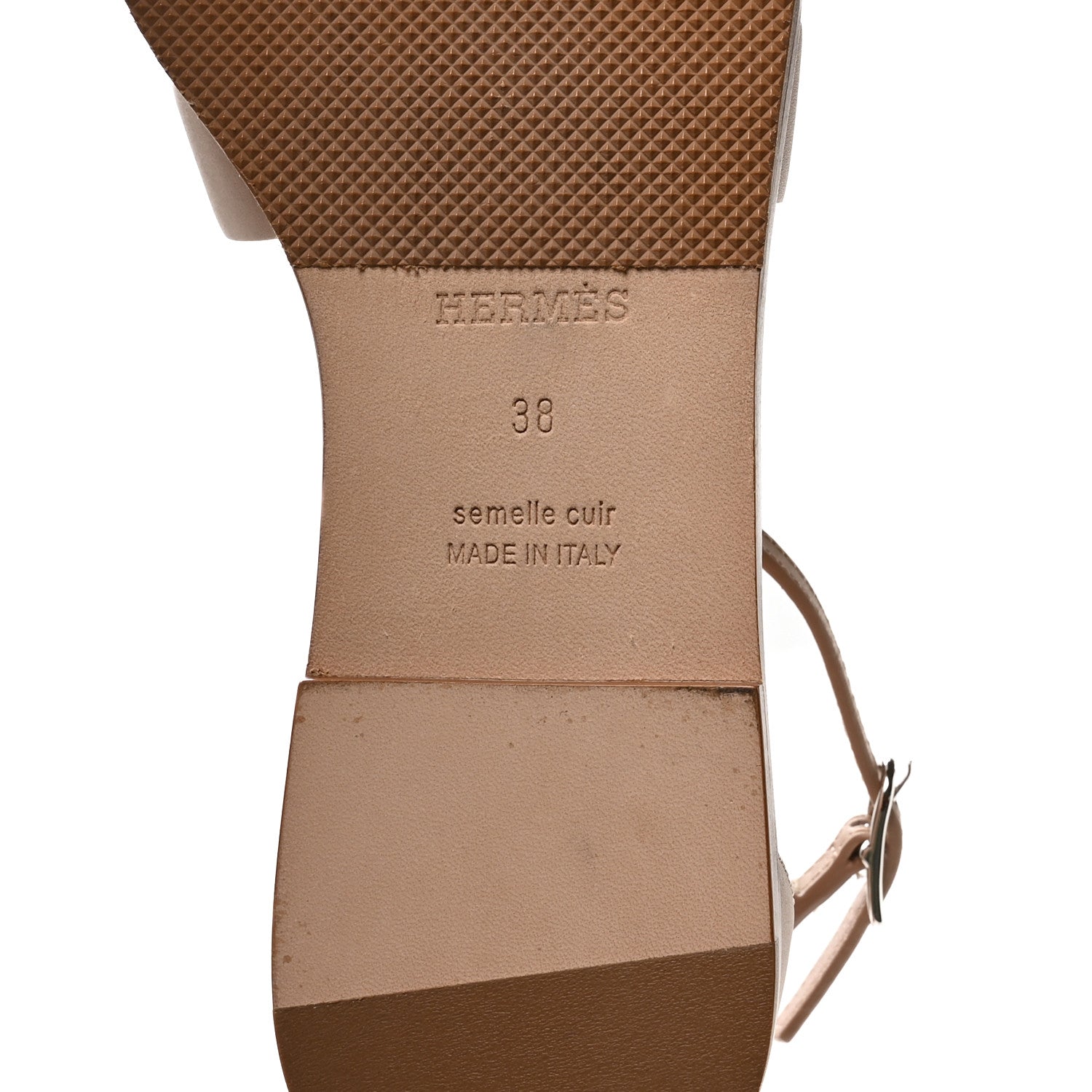 Hermes Calfskin Santorini Sandals 38 Beige Camel 7 of 9
