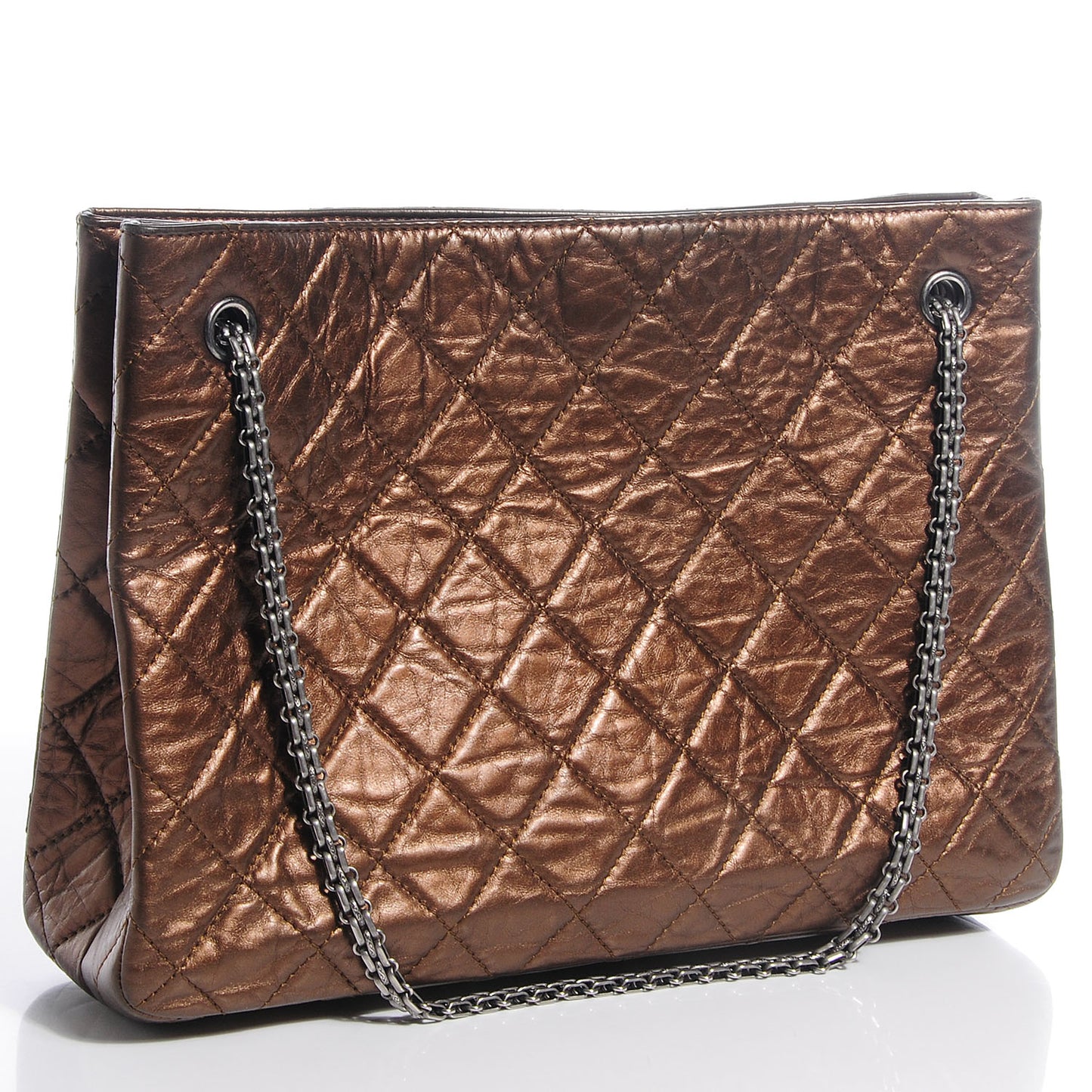 Aged Calfskin Reissue 2.55 Tote Bronze