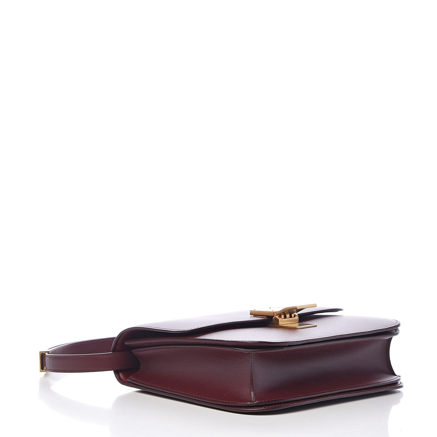 Box Calfskin Medium Classic Box Flap Bag Burgundy