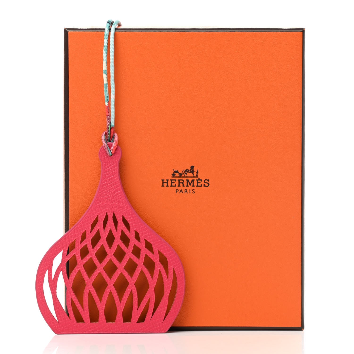 Hermes Epsom Petit H Dome Bag Charm Rose Mexico Brique 4 of 4