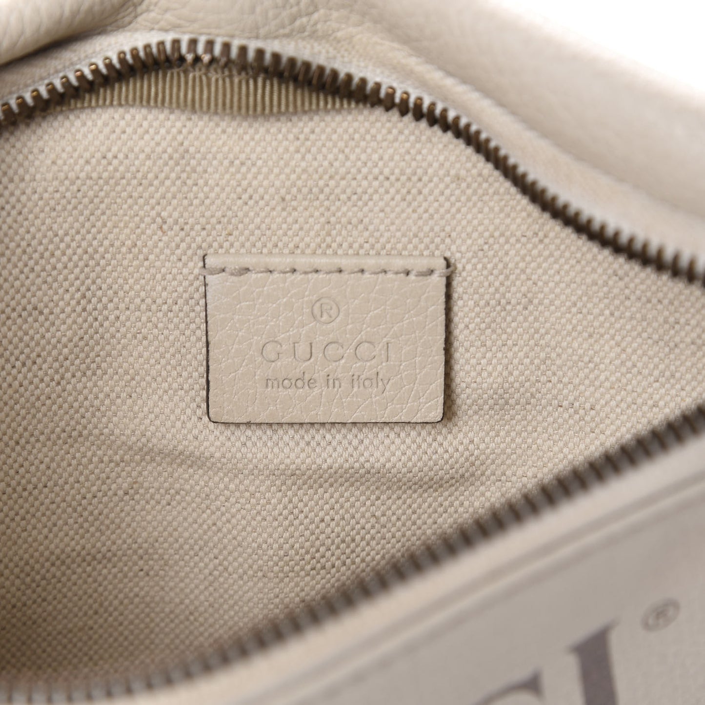 Grained Calfskin Small Logo Belt Bag White