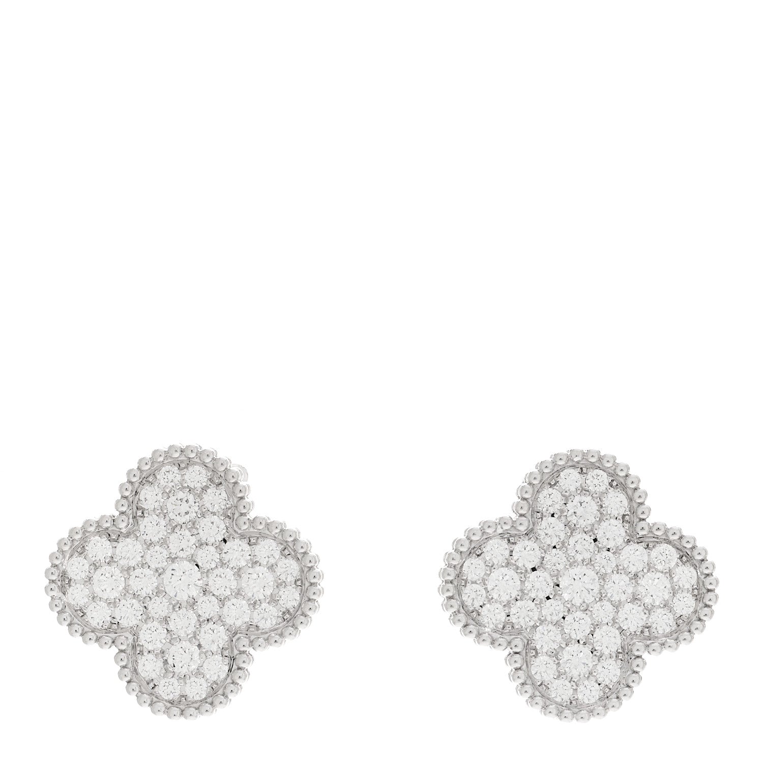 Van Cleef & Arpels 18K White Gold Diamond Magic Alhambra Earrings 1 of 5