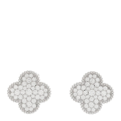 Van Cleef & Arpels 18K White Gold Diamond Magic Alhambra Earrings 1 of 5