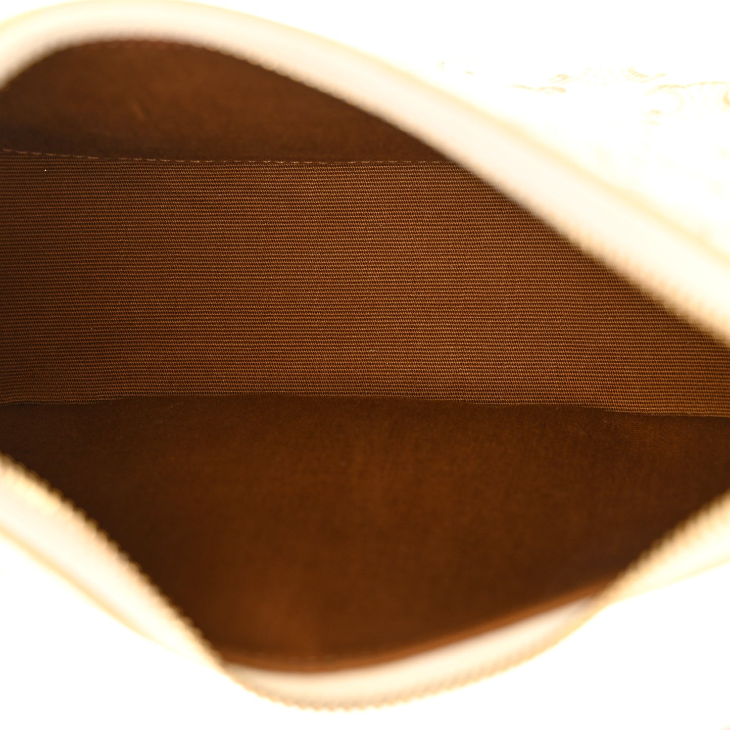 Canvas Calfskin Ava Triomphe Shoulder Bag White