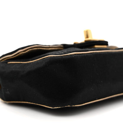 Chanel Satin Quilted Extra Mini Flap Black Gold 9 of 11