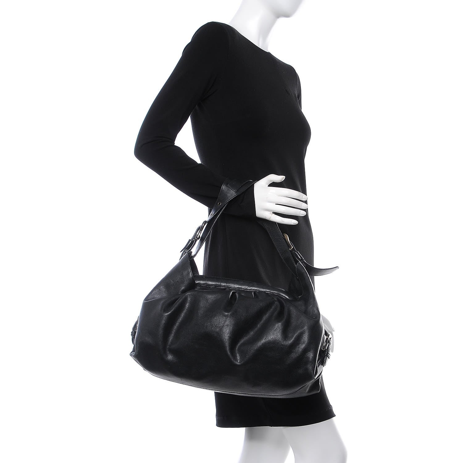 Fendi Vitello Palma Doctor B Hobo Bag Black 2 of 16