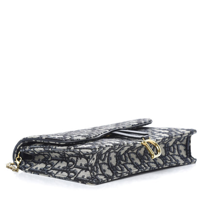 Christian Dior Oblique Saddle Chain Pouch Blue 4 of 10
