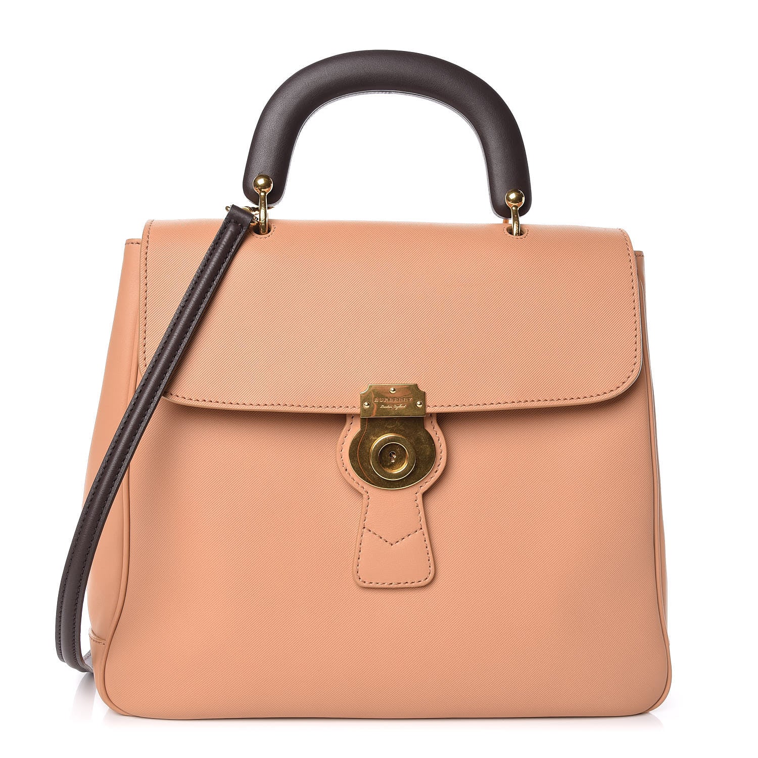 Burberry Trench Calfskin Large DK88 Top Handle Bag Pale Clementine 1 of 11