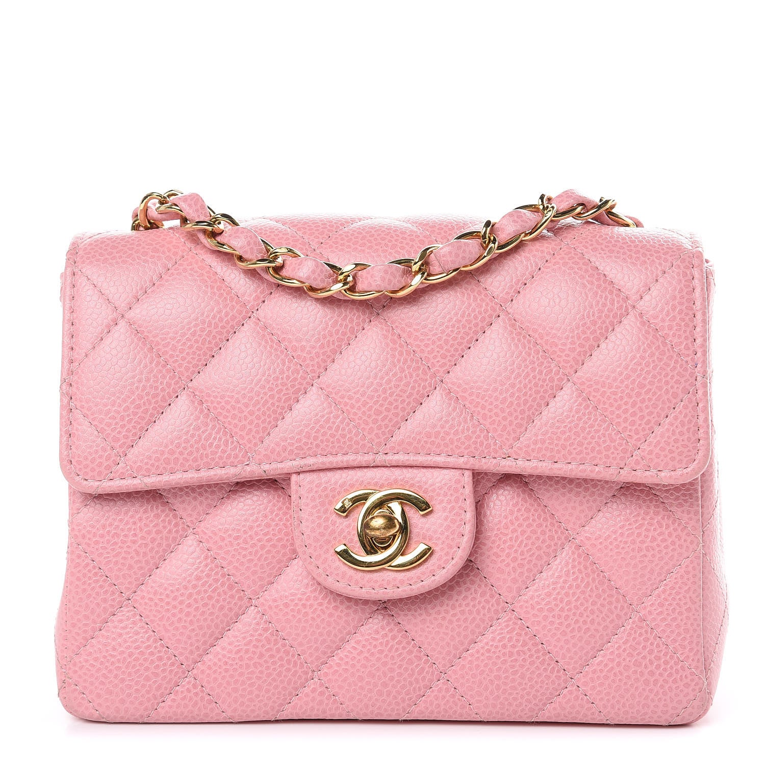 Chanel Caviar Quilted Mini Square Flap Pink 1 of 10