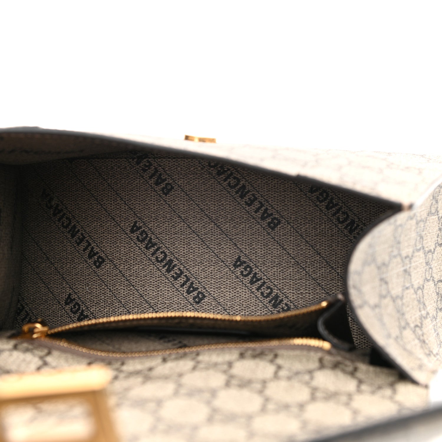 Balenciaga X GUCCI GG Supreme Monogram Small Hourglass Top Handle Bag Beige Ebony 5 of 9
