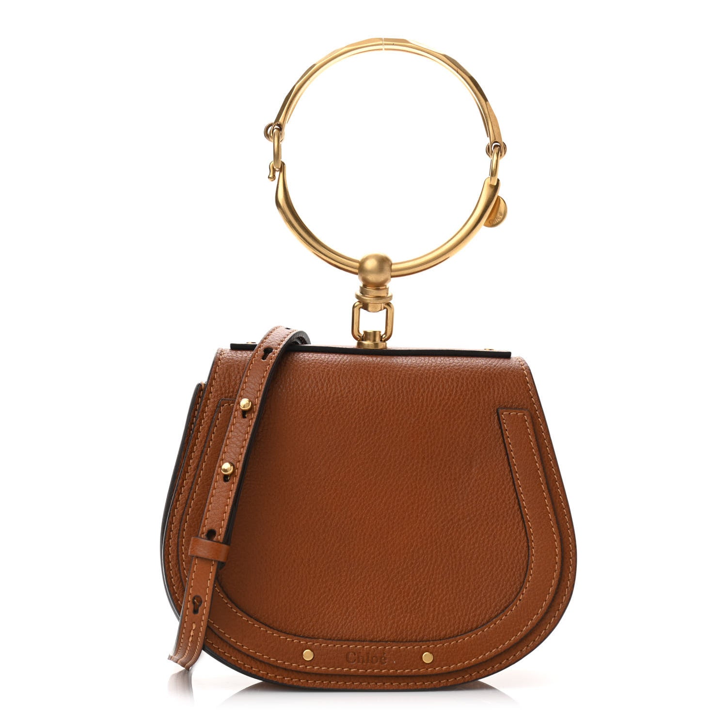 Chloe Calfskin Suede Small Nile Bracelet Bag Caramel 1 of 10