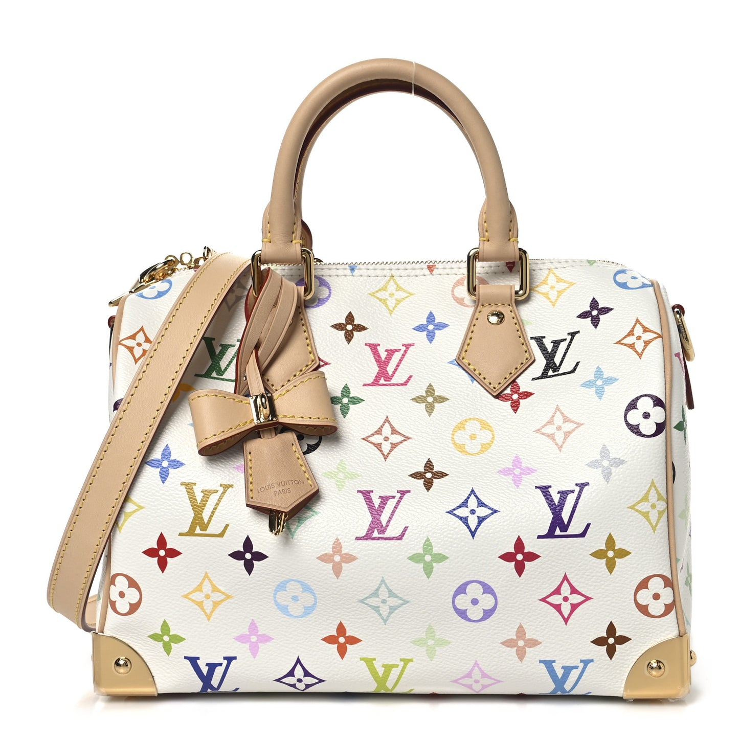 LV X TM Monogram Multicolor Speedy Bandouliere 25 White