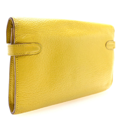 Hermes Chevre Mysore Kelly Longue Wallet Cumin 3 of 8