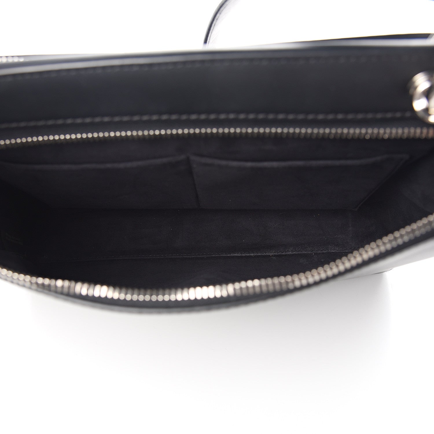 Fendi Vitello Baltico Dolce DotCom Satchel Black Blue Royal 5 of 12