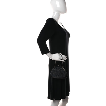 Prada Jacquard Kisslock Shoulder Bag Black 2 of 8