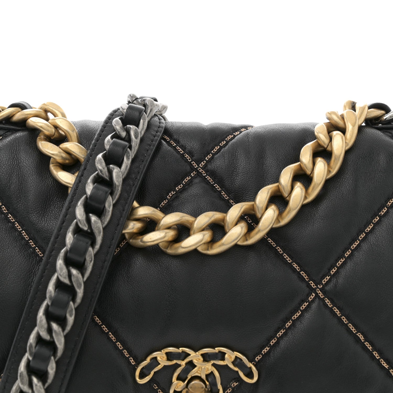 Chanel Lambskin Chain Quilted Medium Chanel 19 Flap Black 8 of 10