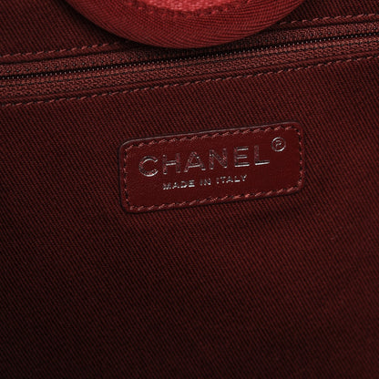 Chanel Canvas Large Deauville Tote Red 6 of 7