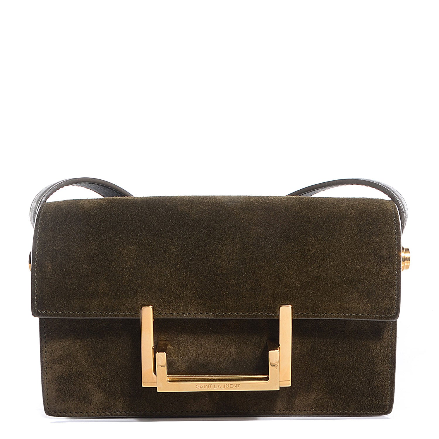 Saint Laurent Suede Small Lulu Crossbody Bag Kaki 1 of 9