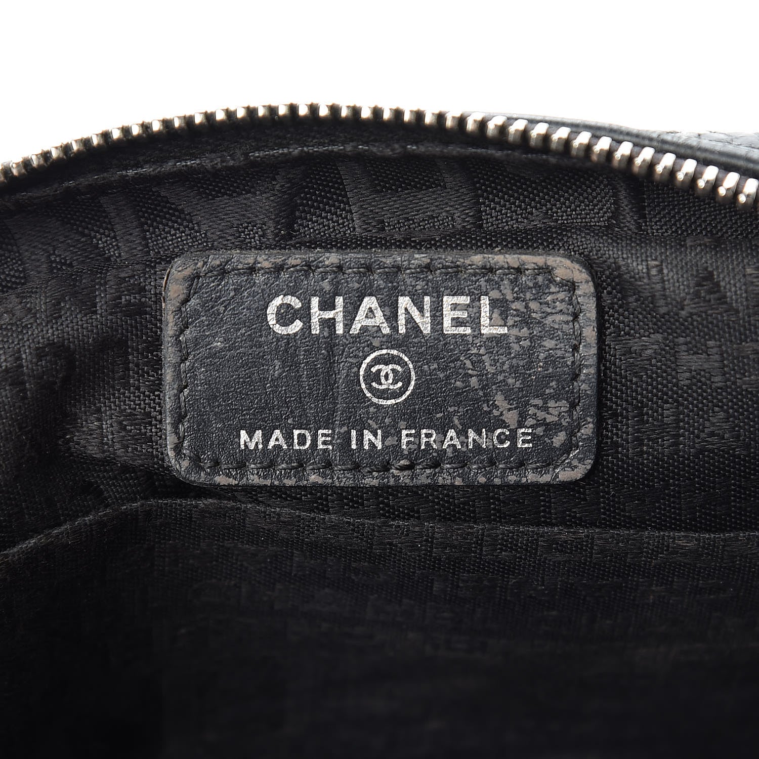 Chanel Distressed Calfskin Cambon Cosmetic Case Black 6 of 17