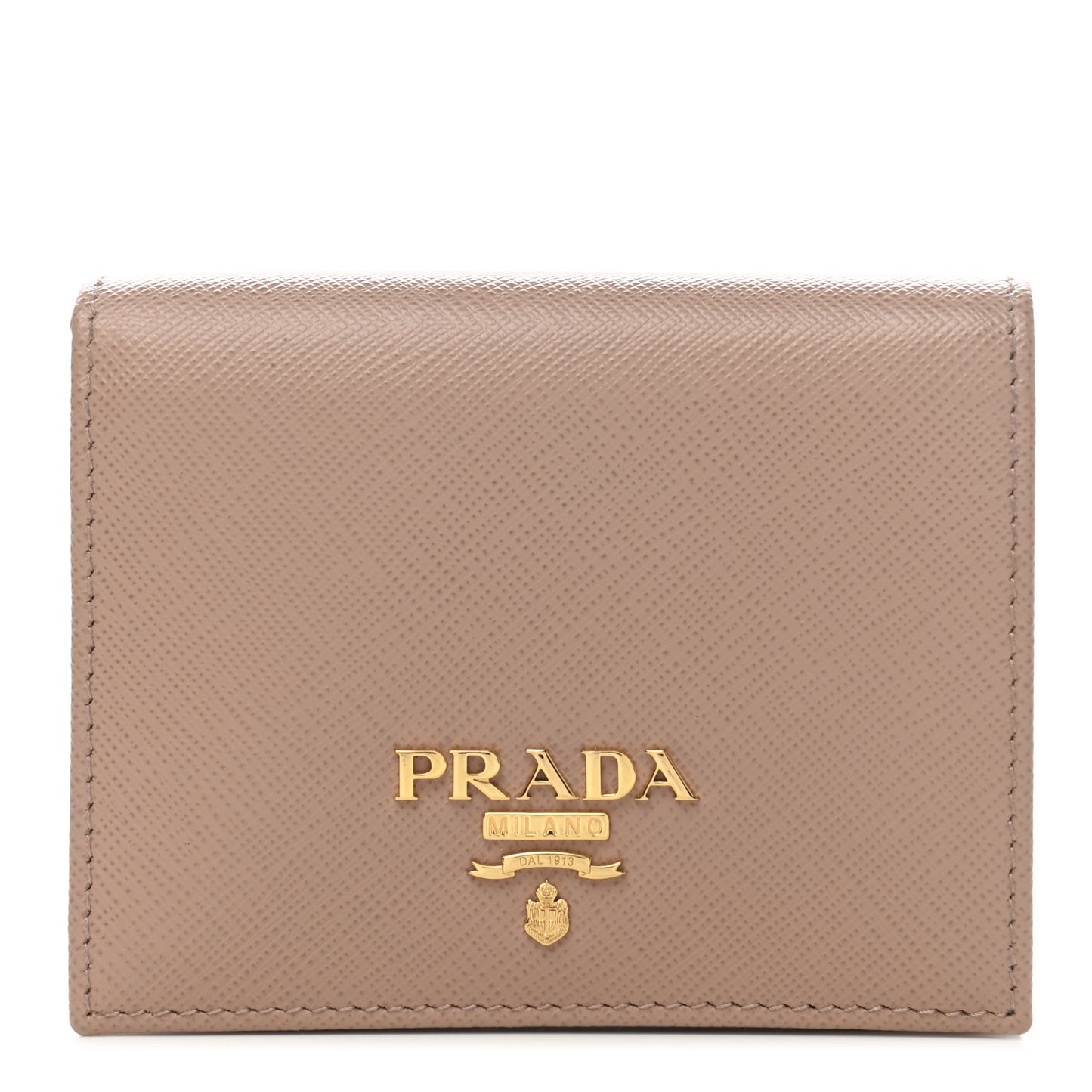 Saffiano Colour Metal Bi-Fold Wallet Cammeo