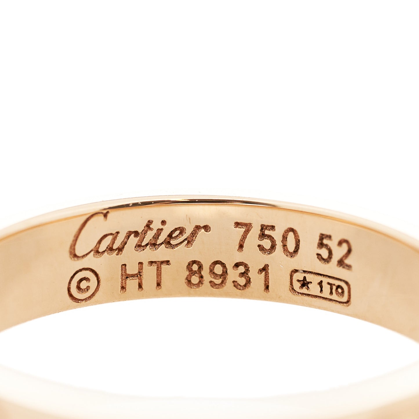 18K Pink Gold 3.5mm LOVE Wedding Band Ring 52 6