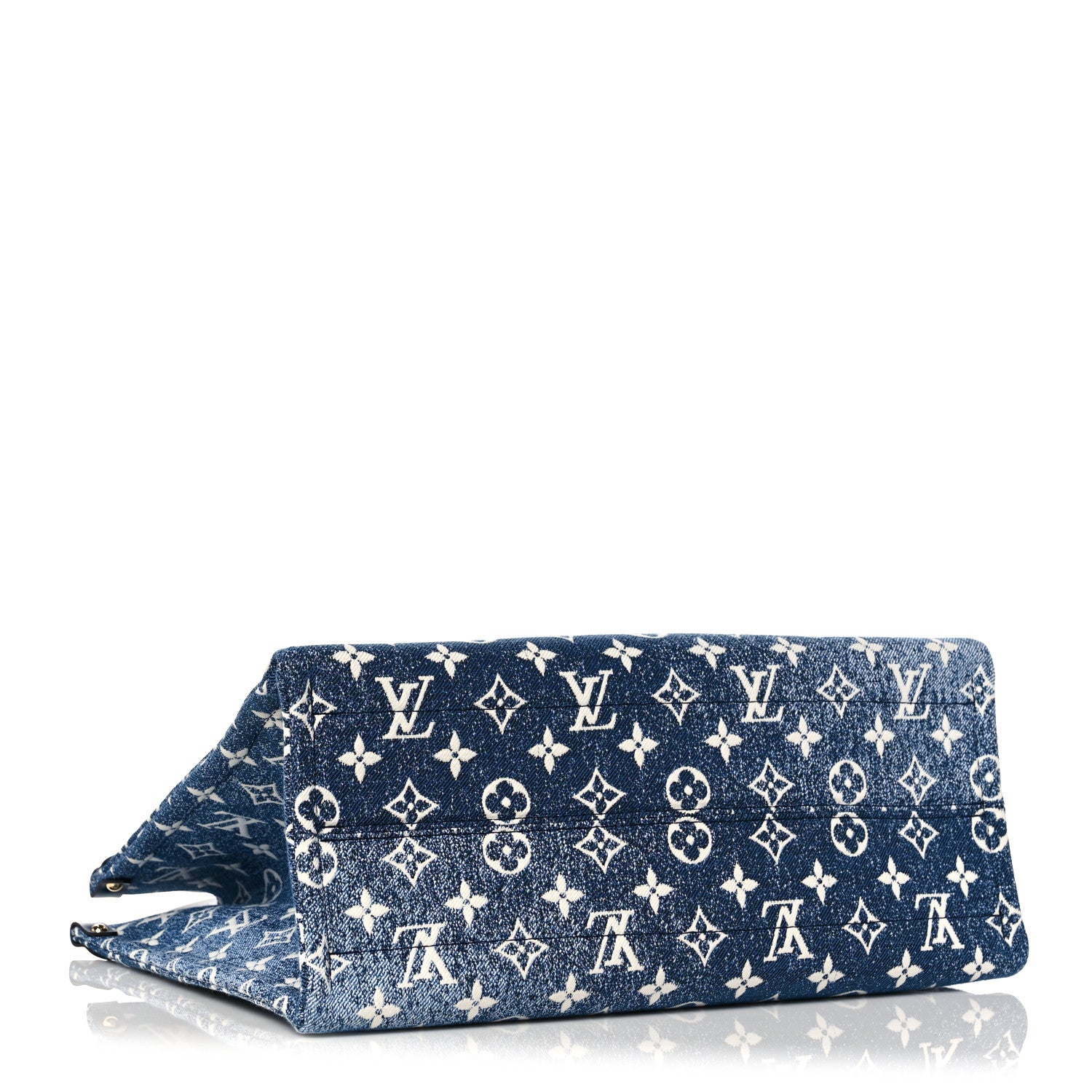 Louis Vuitton Monogram Jacquard Denim Onthego MM Bleu 4 of 9