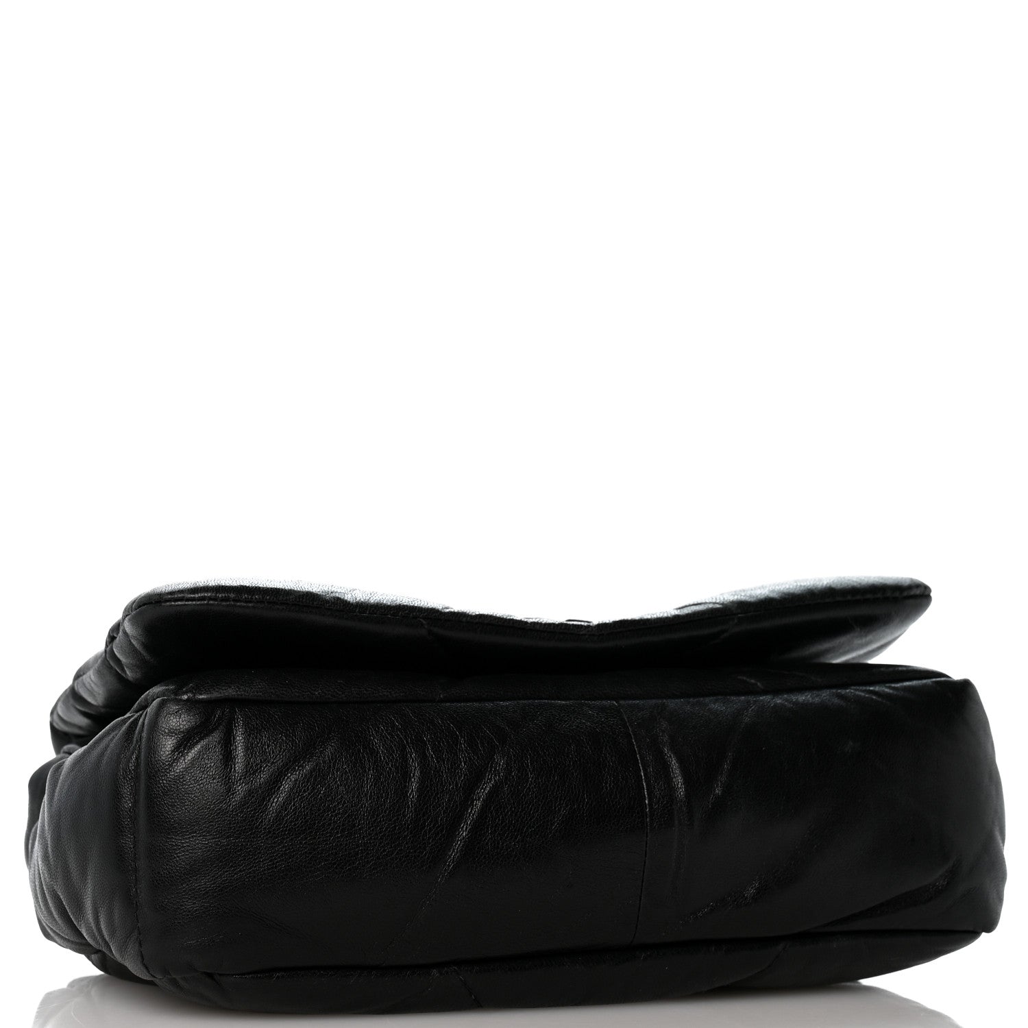 Prada Nappa Soft Padded Logo Embossed Triangle Quilted Small Shoulder Bag Black 4 of 13