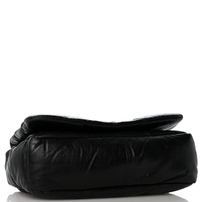 Prada Nappa Soft Padded Logo Embossed Triangle Quilted Small Shoulder Bag Black 4 of 13