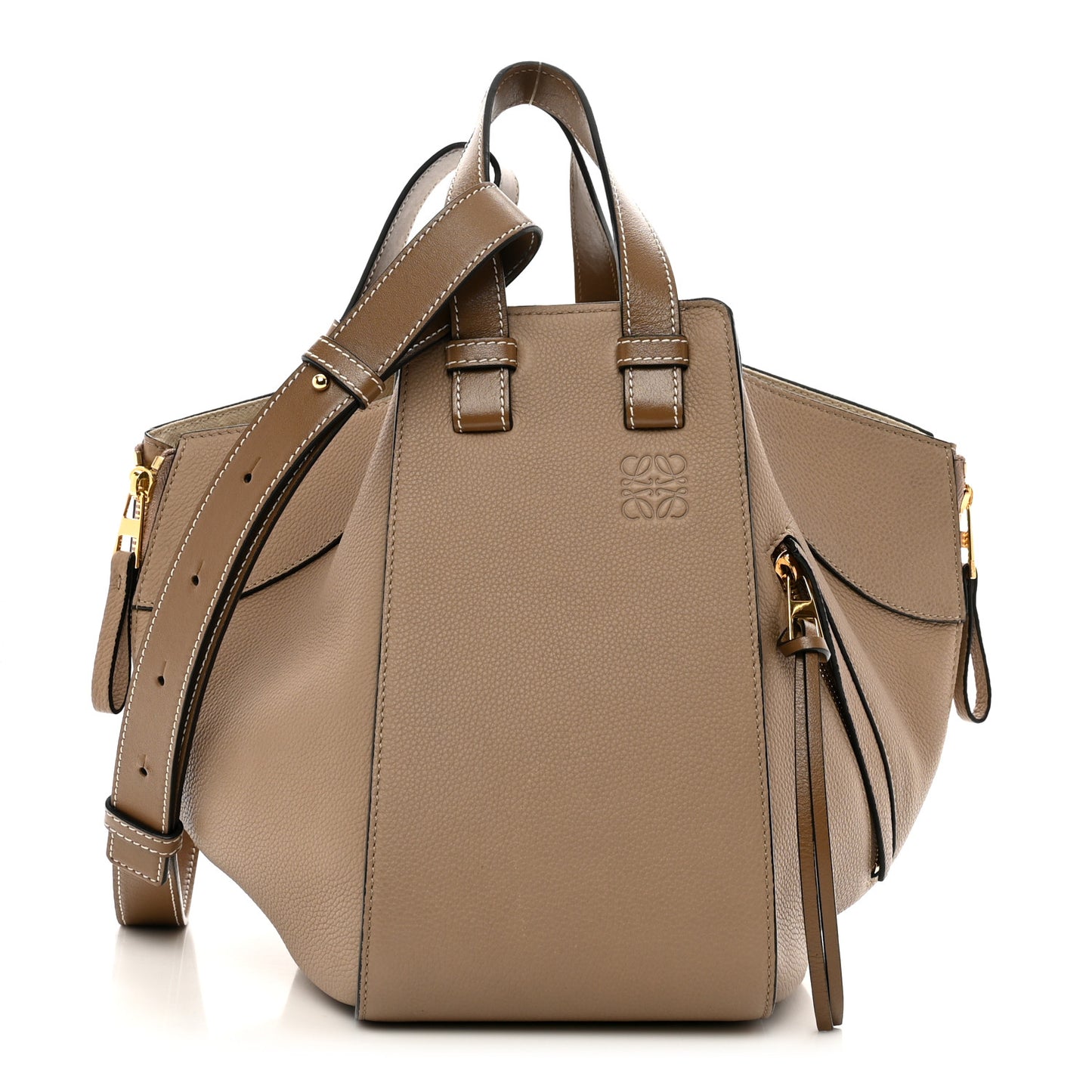 Calfskin Small Hammock Shoulder Bag Sand Mink